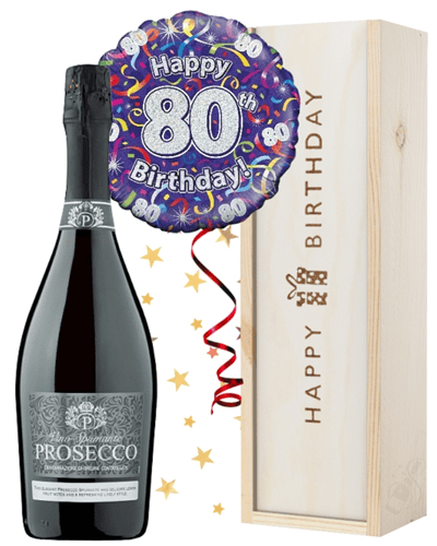 80th Birthday Prosecco and Balloon Gift