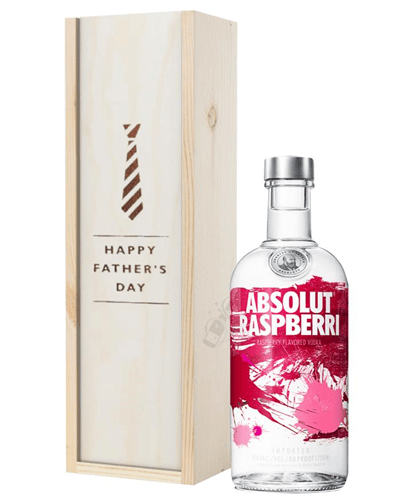 Absolut Raspberry Vodka Fathers Day Gift In Wooden Box