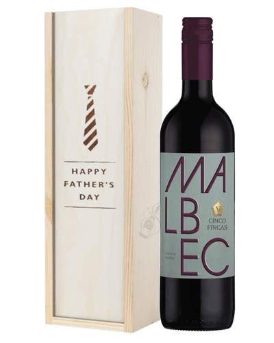 Argentinian Malbec Red Wine Fathers Day Gift In Wooden Box