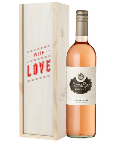 Argentinian Rose Wine Valentines With Love Special Gift Box