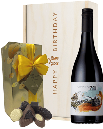Australian Shiraz Red Wine and Chocolate Birthday Gift Box