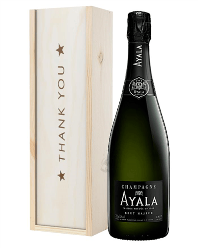 Ayala Champagne Thank You Gift In Wooden Box