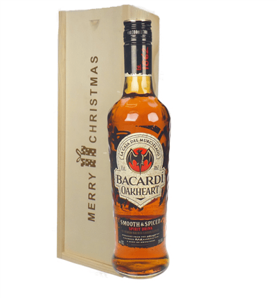 Bacardi Oakheart Rum Christmas Gift In Wooden Box