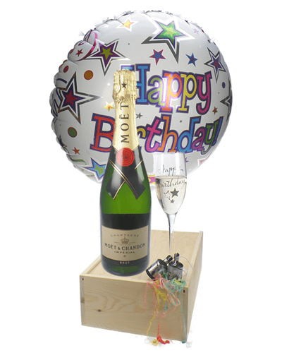 Birthday Gift - Moet Champagne - Balloon - Flute