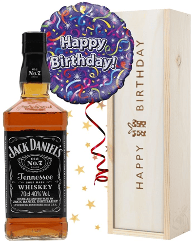 Birthday Jack Daniels Whiskey and Balloon Gift