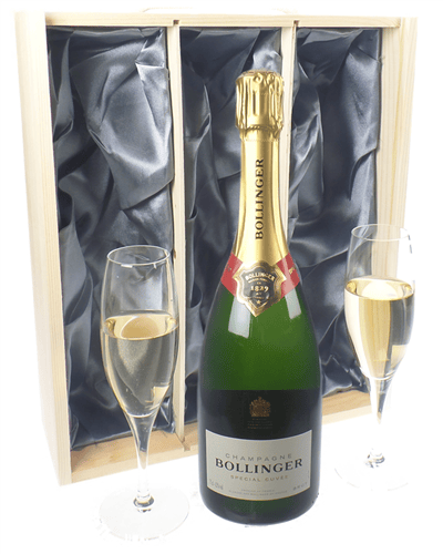 Bollinger Champagne Gift Set With Flute Glasses