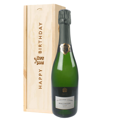 Bollinger Grande Annee Vintage Birthday Gift In Wooden Box