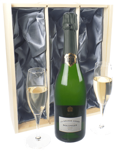 Bollinger Grande Annee Vintage Champagne Gift Set With Flute Glasses