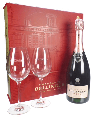 Bollinger Rose Champagne Gift Set with Glasses