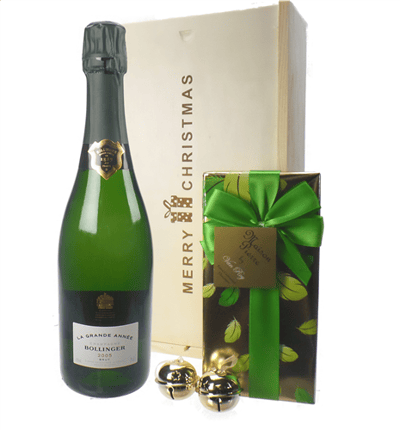 Bollinger Vintage Christmas Champagne and Chocolates Gift Box