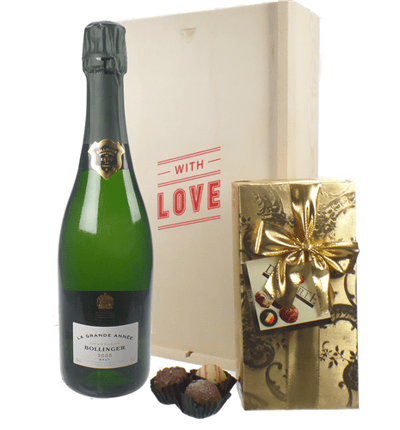 Bollinger Vintage Valentines Champagne and Chocolates Gift Box