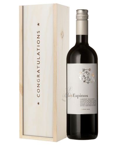 Cabernet Sauvignon Chilean Red Wine Congratulations Gift In Wooden Box