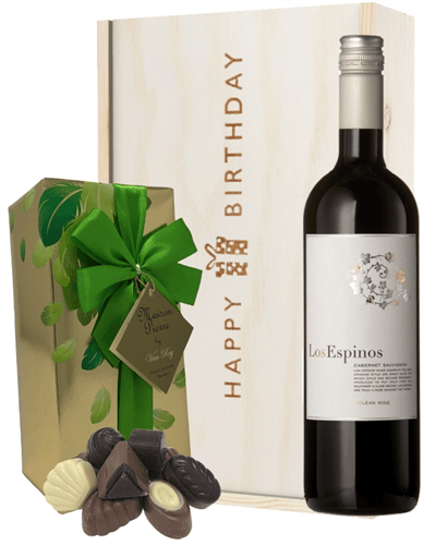 Cabernet Sauvignon Wine and Chocolates Birthday Gift Box