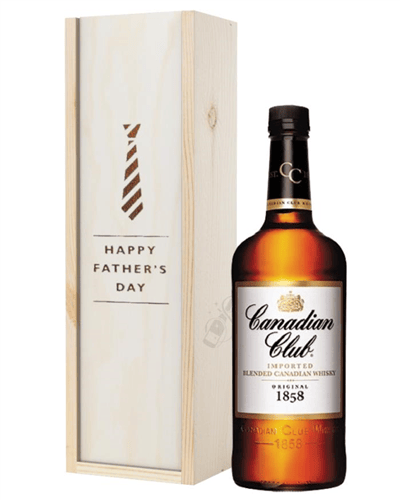 Canadian Club Whisky Fathers Day Gift In Wooden Box