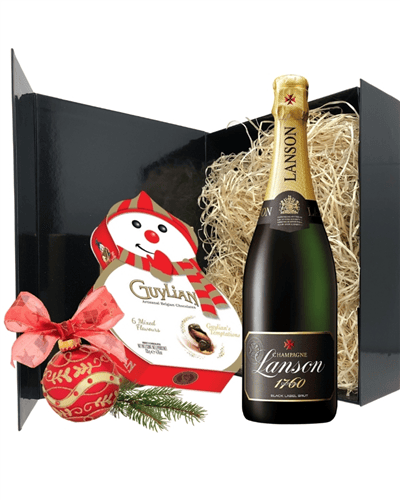 Champagne And Snowman Chocolates Gift 