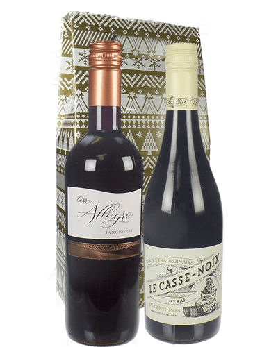 Christmas French And Italian Red Wine Gift