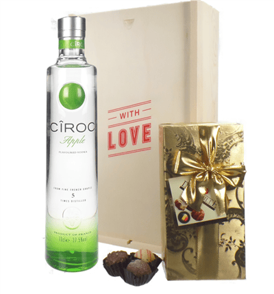 Ciroc Apple Vodka and Chocolates Valentines Gift