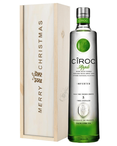 Ciroc Apple Vodka Christmas Gift In Wooden Box