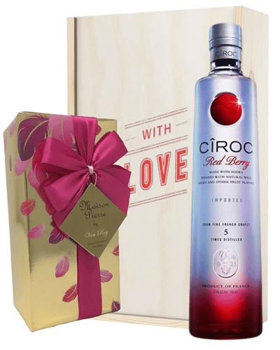 Ciroc Red Berry Vodka and Chocolates Valentines Gift