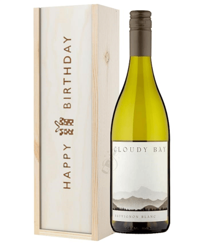 Cloudy Bay Sauvignon Blanc Birthday Gift In Wooden Box