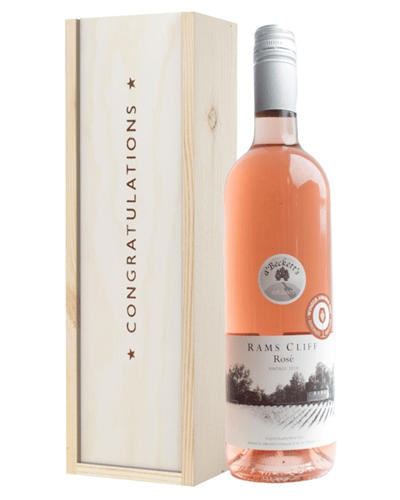 English Rose Wine Congratulations Gift