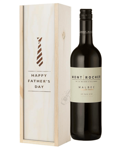 French Malbec Red Wine Fathers Day Gift In Wooden Box