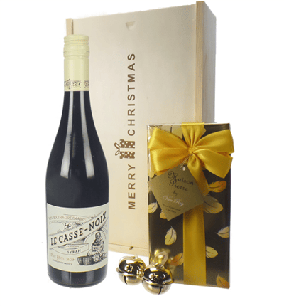 French Syrah Christmas Wine and Chocolate Gift Box