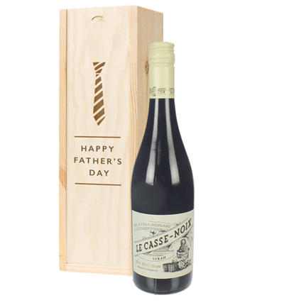 French Syrah Red Wine Fathers Day Gift In Wooden Box