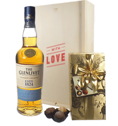 Glenlivet 12 Single Malt Scotch Whisky And Chocolates Valentines Gift