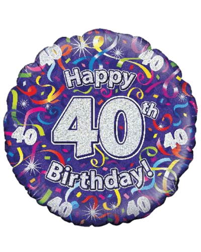 Happy 40th Birthday Helium Balloon Gift