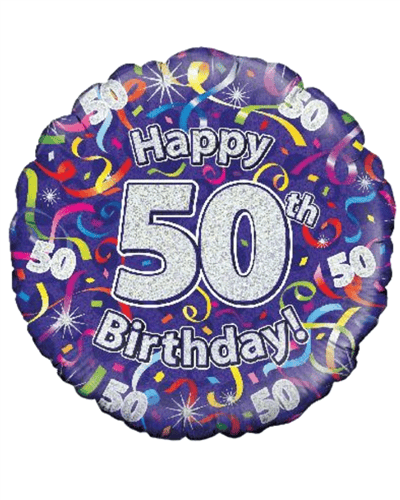 Happy 50th Birthday Helium Balloon Gift