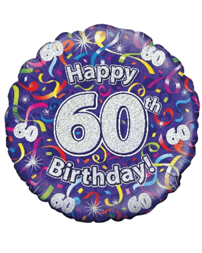 Happy 60th Birthday Helium Balloon Gift