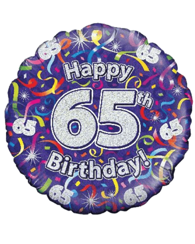 Happy 65th Birthday Helium Balloon Gift