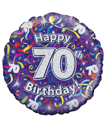 Happy 70th Birthday Helium Balloon Gift