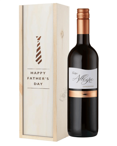 Italian Sangiovese Red Wine Fathers Day Gift In Wooden Box