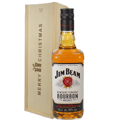 Jim Beam Kentucky Bourbon Whiskey Christmas Gift In Wooden Box