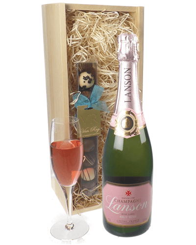 Lanson Rose Champagne and Chocolates Gift Set