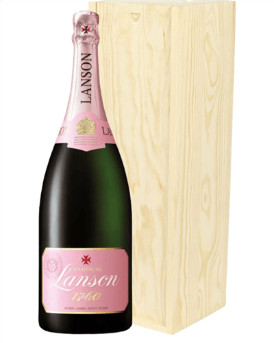 Lanson Rose Champagne Magnum 150cl in Wooden Gift Box