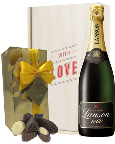 Lanson Valentines Champagne and Chocolates Gift Box