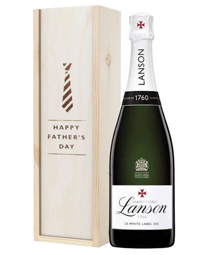Lanson White Label Champagne Fathers Day Gift In Wooden Box