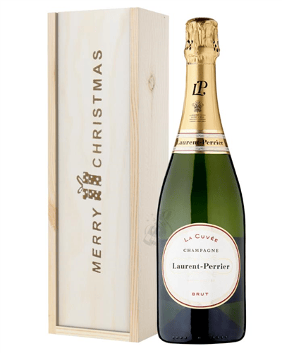 Laurent Perrier Champagne Single Bottle Christmas Gift In Wooden Box