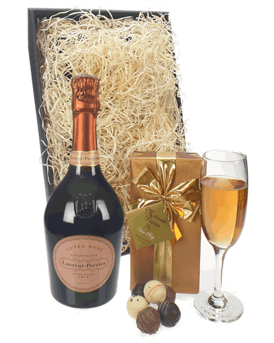 Laurent Perrier Rose Champagne and Chocolates Birthday Gift Box