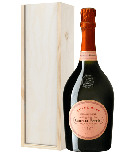 Laurent Perrier Rose Champagne Gift in Wooden Box