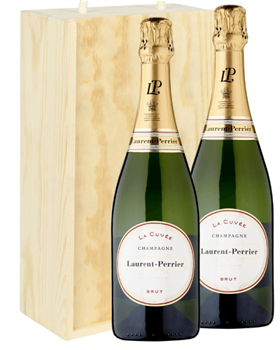 Laurent Perrier Two Bottle Champagne Gift in Wooden Box