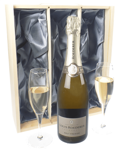 Louis Roederer Champagne Gift Set With Flute Glasses