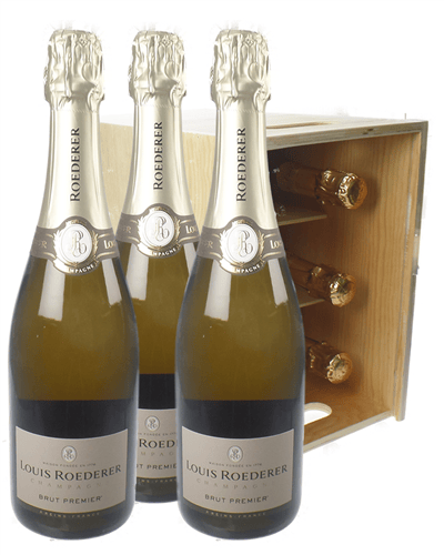 Louis Roederer Champagne Six Bottle Wooden Crate