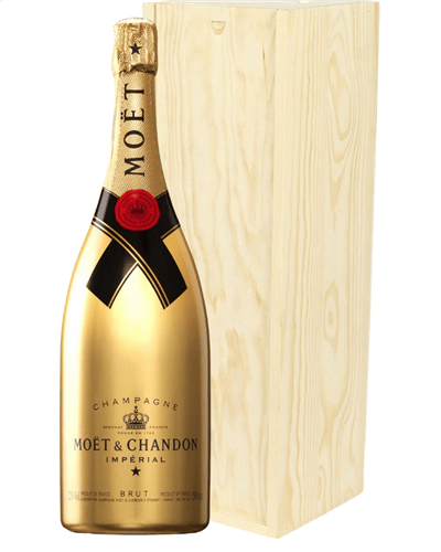 Moet and Chandon Gold Edition Champagne Magnum 150cl in Wooden Gift Box