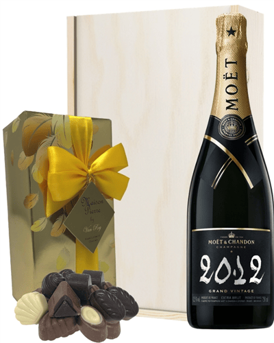 Moet & Chandon Vintage Champagne & Belgian Chocolates Gift Box