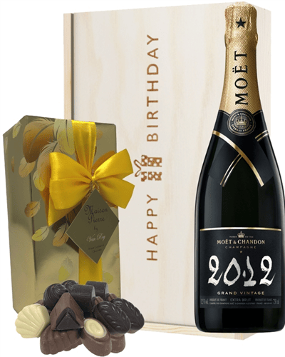Moet & Chandon Vintage Champagne and Chocolates Birthday Gift Box