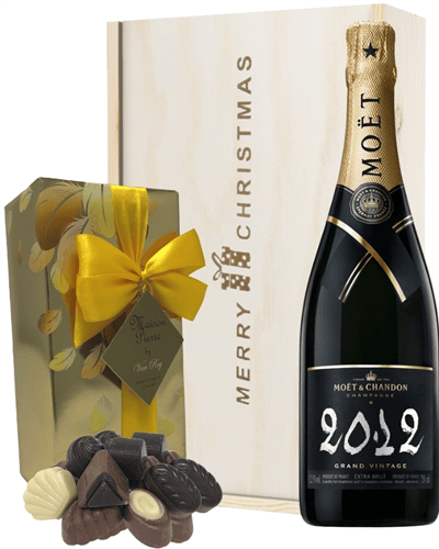 Moet & Chandon Vintage Christmas Champagne and Chocolates Gift Box